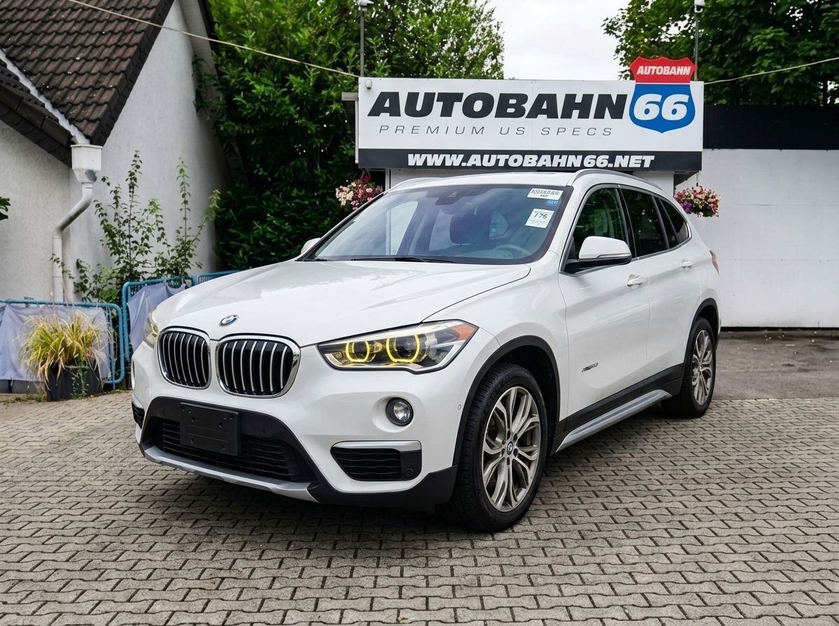 Alpine White 2016 BMW X1 xDrive28i XLINE SUV, US-spec tax-free car for sale to US military in Germany