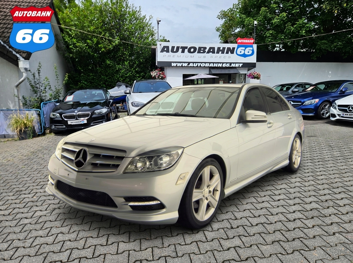 Silver 2011 Mercedes-Benz C300 Sport sedan, US-spec tax-free car for sale to US military in Germany