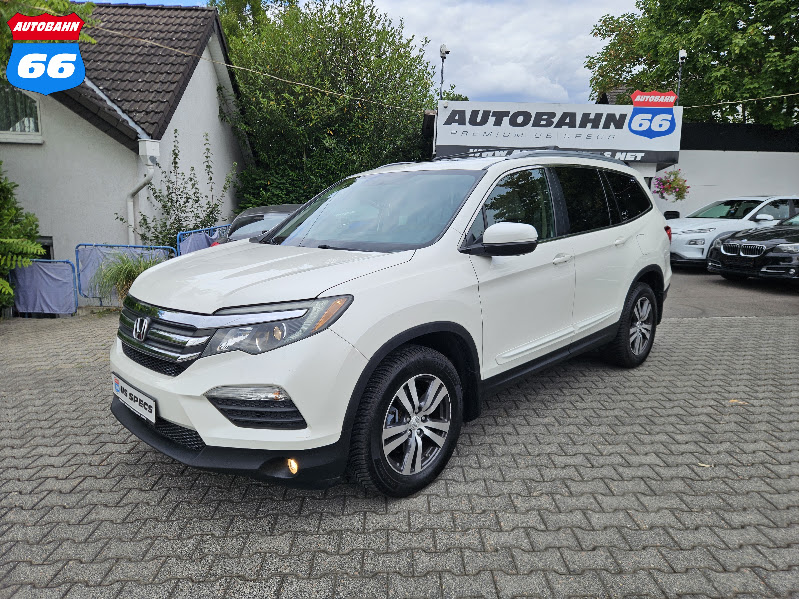 2017 Honda Pilot EX-L AWD front three-quarter, white, US-spec tax-free at Autobahn66 Wiesbaden