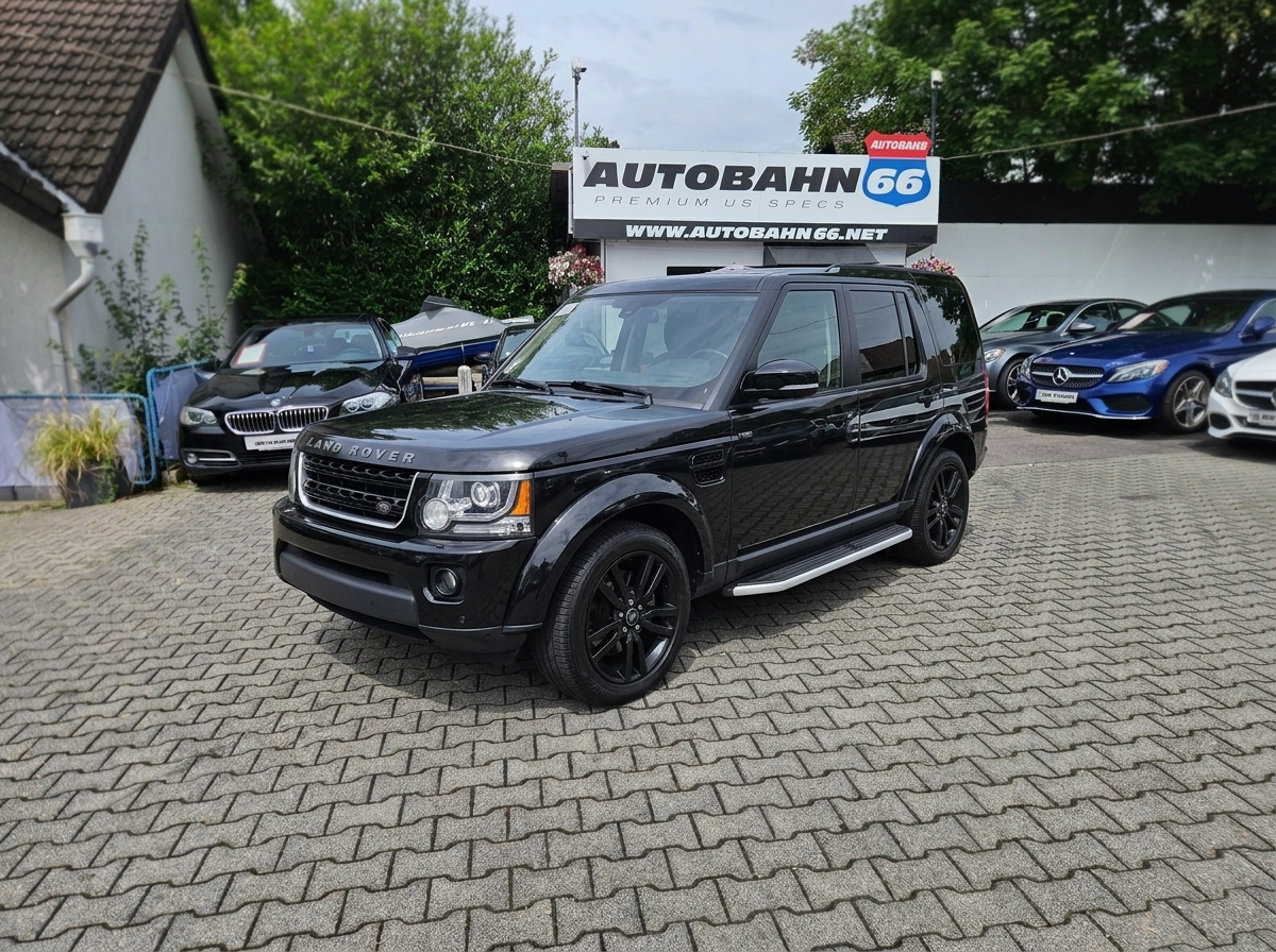 Front 3/4: 2016 Land Rover LR4 HSE black front three-quarter view at Autobahn66 Wiesbaden Rear 3/4: 2016 Land Rover LR4 HSE rear three-quarter view black SUV Side profile: Black 2016 Land Rover LR4 HSE side profile 7-seat 4x4 Front grille/badge: Land Rover LR4 HSE front grille and LED headlights Wheels: 19-inch 7-spoke alloy wheels on 2016 Land Rover LR4 HSE Dashboard: 2016 Land Rover LR4 HSE dashboard with 7-inch touchscreen and wood trim Front seats: Ebony leather front seats in 2016 Land Rover LR4 HSE Second/third row: Land Rover LR4 HSE second and third row seating for seven Cargo area: 2016 Land Rover LR4 HSE rear cargo space with third row folded Engine bay: Supercharged 3.0L V6 engine in 2016 Land Rover LR4 HSE Sunroof: Triple glass roof interior view Land Rover LR4 HSE Odometer/cluster: 2016 Land Rover LR4 HSE instrument cluster