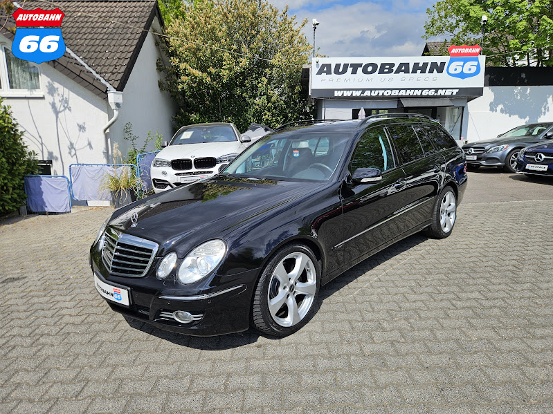 2008 Mercedes E350 Wagon in front of Autobahn66 car sales
